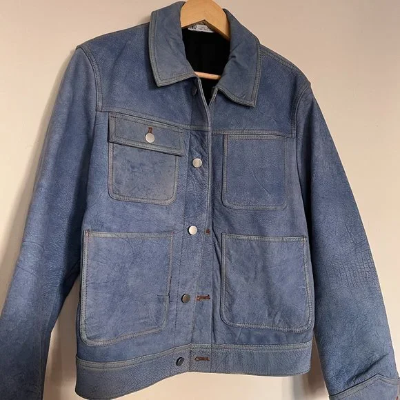 Zara | Jackets & Coats | Denimlook Leather Jacket | Poshmark